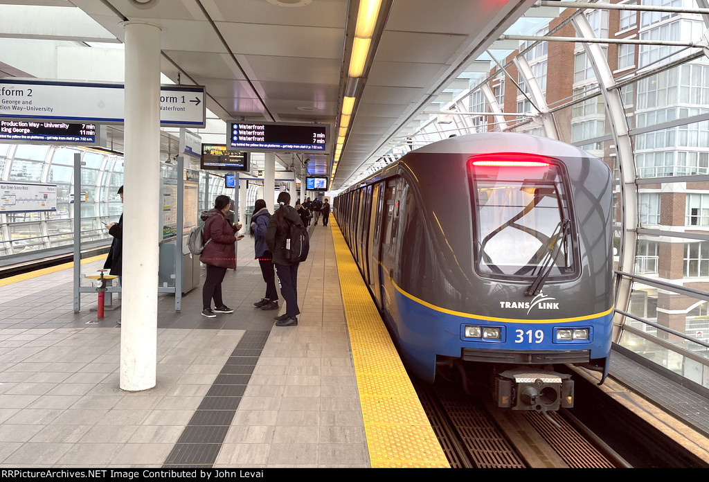 Skytrain doing station work at Main St-Science World Station